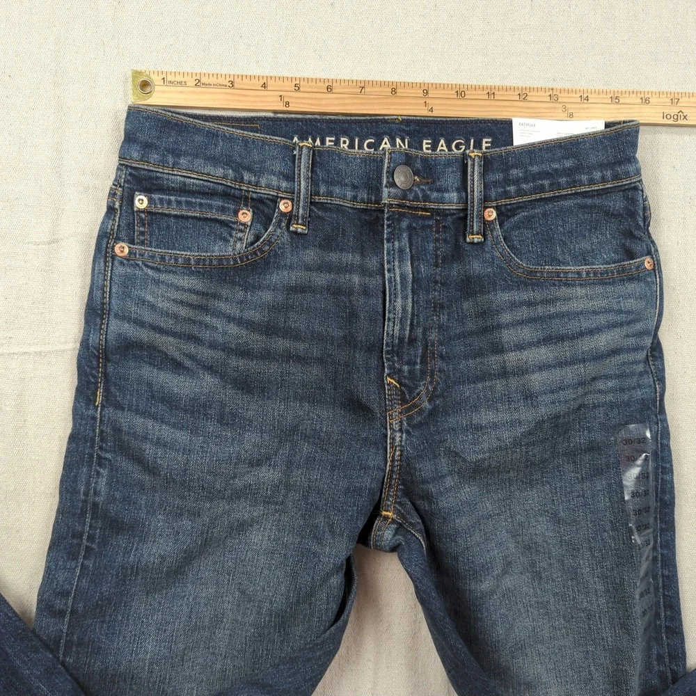 American Eagle Jeans Mens 30x32 Blue Original Straight Distressed New